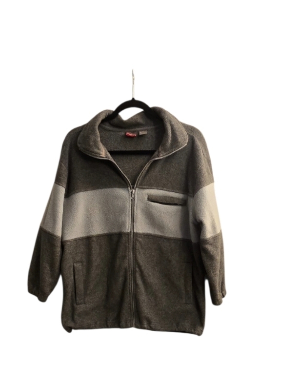Prospirit Women's Two-Tone Gray Fleece Jacket. Small